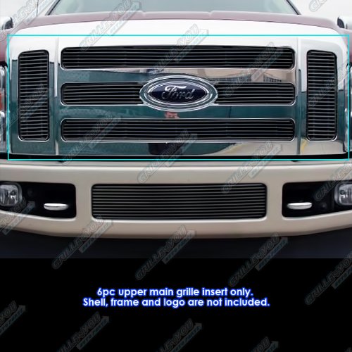 08-10 Ford F-250/F-350 SD Black Billet Grille Grill Insert Grille Inserts APS F65327H