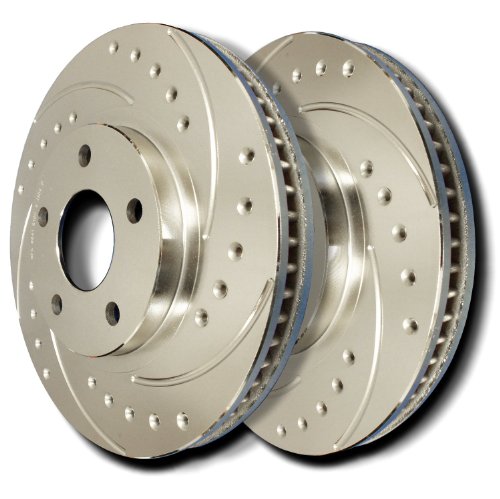 SP Performance F58-2024-P Front Drilled - Slotted Plated Rotor Pair Volkswagen Corrado 92-94 Rotors SP Performance F58-2024-P