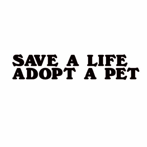 Save a Life Adopt a Pet Black Vinyl Car Decal Sticker Dog Cat Lover Animal Rescue Decals Cal Term dgsaveadopt2blk