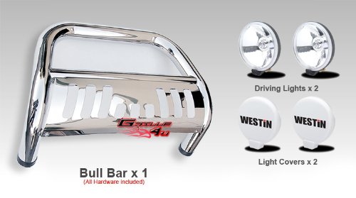 Combo:06-08 Audi Q7 Bull Bar S/S+Westin Light Grille & Brush Guards APS BL-AAK030S