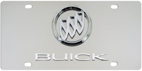 Buick Chrome Logo + Name On Polished Chrome License Plate Frames Buick 300296
