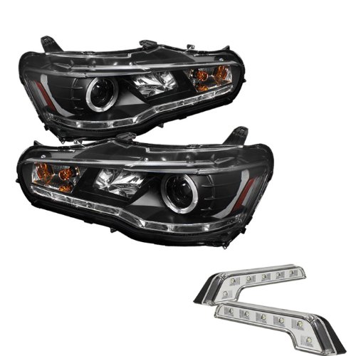 Headlight Assemblies Carpart4u CP4-PD-ML08-DRL-BK+LBENZ-C