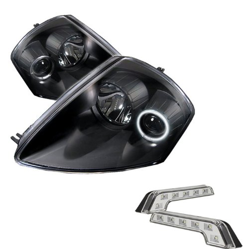 Carpart4u Mitsubishi Eclipse CCFL Black Projector Headlights and LED Day Time Running Light Package Headlight Assemblies Carpart4u CP4-PD-ME00-CCFL-BK+LBENZ-C