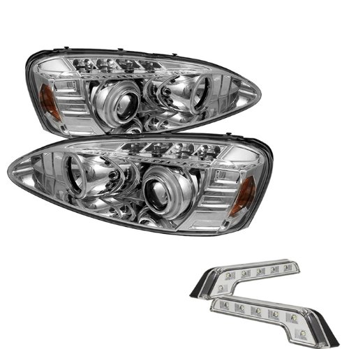 Carpart4u Pontiac Grand LED Prix CCFL Chrome Projector Headlights and LED Day Time Running Light Package Headlight Assemblies Carpart4u CP4-PD-PGP04-CCFL-C+LBENZ-C