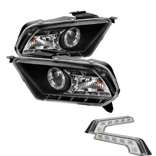 Headlight Assemblies Carpart4u CP4-PD-FM2010-DRL-BK+LBENZ-C