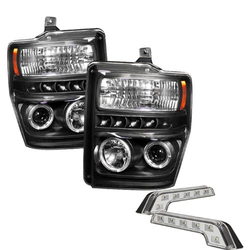 Headlight Assemblies Carpart4u CP4-PD-FS08-CCFL-BK+LBENZ-C