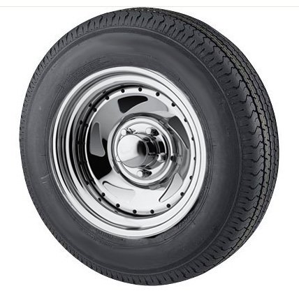 ST205/75R15 Signet Radial Trailer Tire LR C w/ 15x6, 5x4.5 Chrome Blade Trailer Rim Trailer Signet ST-GBW1565BC_TDW1152002051