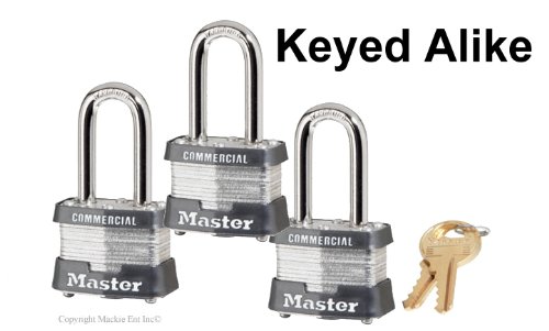 Antitheft Padlocks Keyed Alike - 3 Pack 3KALF-3