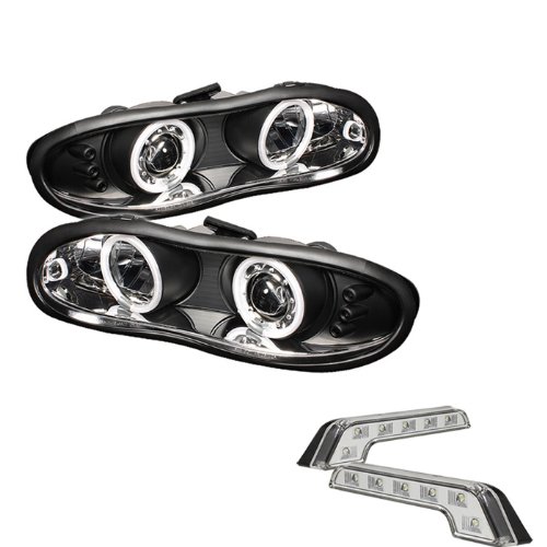 Headlight Assemblies Carpart4u CP4-PD-CCAM98-CCFL-BK+LBENZ-C