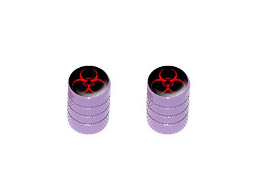Zombie Outbreak Response Vehicle Red Biohazard - Motorcycle Bike Bicycle - Tire Rim Valve Stem Caps - Purple Valve Stems & Caps Graphics and More V126_2_Purple
