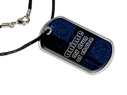 Anime My Drug of Choice - Military Dog Tag Black Cord Necklace Key Chains Graphics and More d1485_C