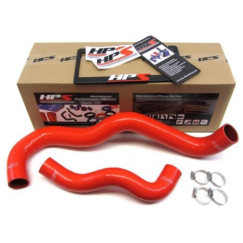03-07 Ford F250 Superduty 6.0L Diesel with Twin Beam Suspension HPS Silicone Radiator Hose Kit Red Radiator HPS 57-1075-RD