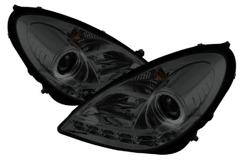Spyder Auto PRO-YD-MBSLK05-HID-DRL-SM Mercedes Benz R171 SLK Smoke HID Type DRL LED Projector Headlight Headlight Bulbs Spyder Auto PRO-YD-MBSLK05-HID-DRL-SM