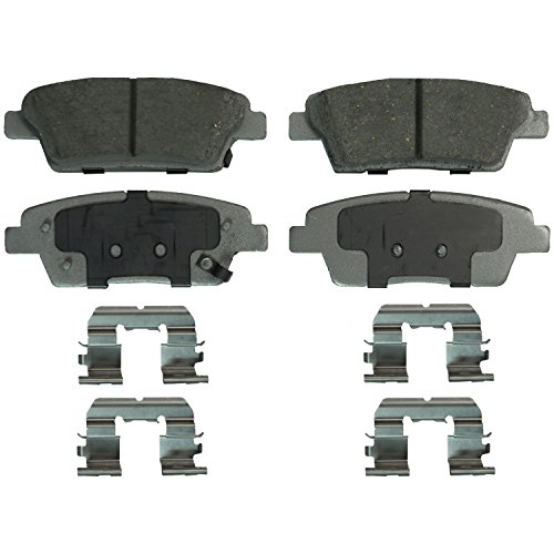 Wagner ThermoQuiet QC1551 Ceramic Disc Pad Set With Installation Hardware, Rear Brake Pads Wagner QC1551