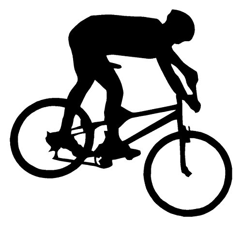 Bumper Stickers, Decals & Magnets Sassy Stickers mountain-biker-wht