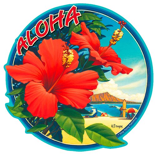 Bumper Stickers, Decals & Magnets Pacifica Island Art DCL419