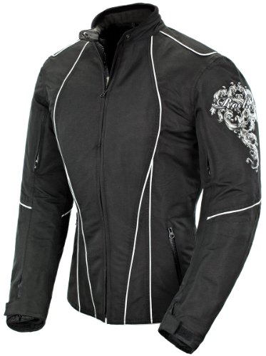 Joe Rocket Womens Alter Ego 3.0 Motorcycle Jacket Black/White Extra Large XL Jackets & Vests Joe Rocket 1061-6005