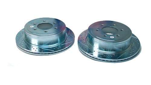 BAER 54111-020 Sport Rotors Slotted Drilled Zinc Plated Rear Brake Rotor Set - Pair Rotors Baer Brakes 54111-020