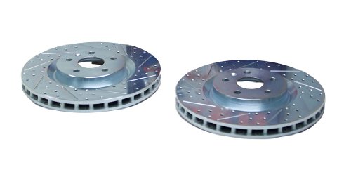 BAER 55163-020 Sport Rotors Slotted Drilled Zinc Plated Rear Brake Rotor Set - Pair Rotors Baer Brakes 55163-020