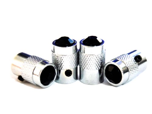 Bling Anti-Theft Locking System Black-D Diamond Rhinestone Metal Chrome Tire Rim Valve Stem Cap Valve Stems & Caps JR2