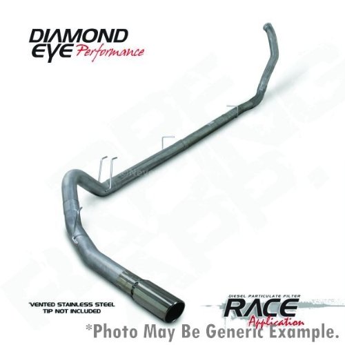 '08-'10 Ford Super Duty Powerstroke 6.4L Diesel F250/F350, 4 Aluminized D.P.F. Race Turbo Single Back - No Bungs Cat-Back Systems Diamond Eye K4361A