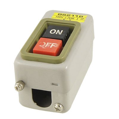 BS211B 3P 500V 2.2KW Screw Terminal Self Lock On/Off Power Pushbutton Switch Pushbutton Switches Amico Amico