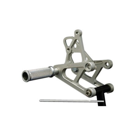 98-02 KAWASAKI ZX6R: Woodcraft Rearset Kit (SILVER) Mud Flaps & Splash Guards Woodcraft 05-0110