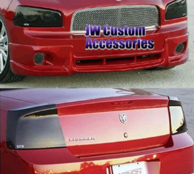 GT Styling GT0663S, GT0161FS, GT4663 06-08 Dodge Charger Headlight Fog Driving Light Taillight Covers 6pc Set - Smoke Exterior Accessories GT Styling GT0663S, GT0161FS, GT4663