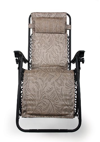Camco 51822 Zero Gravity Padded Recliner (Tan Fern Pattern) Furniture Camco 51822