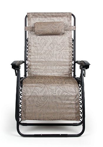 Camco 51832 Zero Gravity Wide Recliner (X-Large, Tan Fern Pattern) Furniture Camco 0142.2016