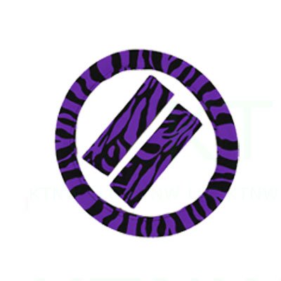 Animal Print Steering Wheel Cover and Shoulder Belt Pad - Zebra Purple Steering Accessories YS WS01AZBPU