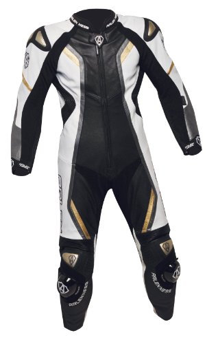 Arlen Ness Lady MAG Race Suit (Black/White/Dark Grey/Gold, X-Large) Racing Suits Arlen Ness R-1053-XL