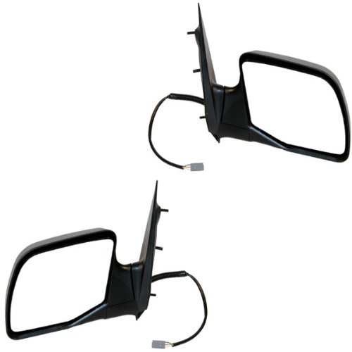 1994-2006 Ford Econoline Van E150, E250 E350 & Club Wagon Models Power Non-Heated Without Puddle Light/Lamp Black Textured Folding (One Piece Glass) Paddle Type Rear View Mirror Pair Set: Right Passenger AND Left Driver Side (94 1994 95 1995 96 1996 97 1997 98 1998 99 1999 00 2000 01 2001 02 2002 03 2003 04 2004 05 2005 06 2006) Mirrors Aftermarket Auto Parts FO1320229, FO1321229