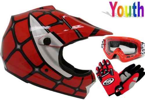 Helmets TMS &JX-F601-1-RedNet-L+AS10-R+GVMYKID-R