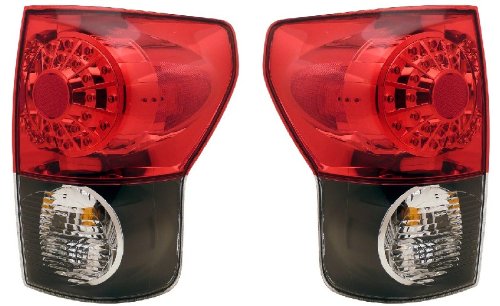 TOYOTA TUNDRA 07-08 LED TAIL LIGHT BLACK HOUSING RED/CLEAR LENS NEW Tail Lights Eagle Eye Lights 03-TR07TLEDJM