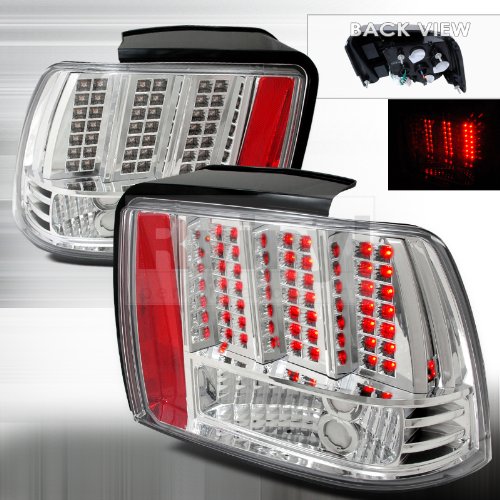 Ford Mustang Chrome Led Altezza Tail Lights 2 Tail Lights Spec-D Tuning LT-MST99CLED-DP
