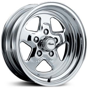 Pacer Dragstar 15x8 Polished Wheel / Rim 5x4.75 with a 0mm Offset and a 83.00 Hub Bore. Partnumber 521P-5861 Car Pacer 521P-5861