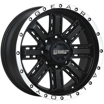 Gear Alloy Nitro 22x9.5 Black Wheel / Rim 8x170 with a -6mm Offset and a 130.20 Hub Bore. Partnumber 723MB-2298700 Heavy Truck Gear Alloy 723MB-2298700