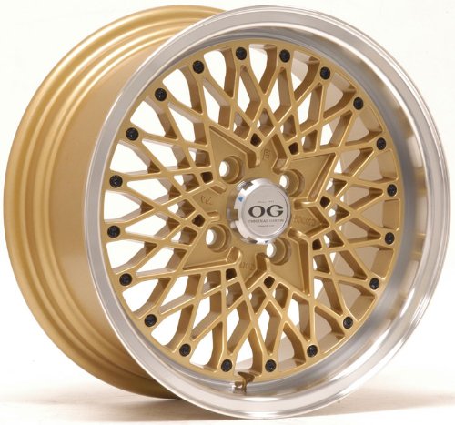 15x8 Axis Og-San (Matte Gold w/ Machine Polished Lip) Wheels/Rims 4x100 (OGS5804C25MGOLD) Car Axis OGS5804C25MGOLD