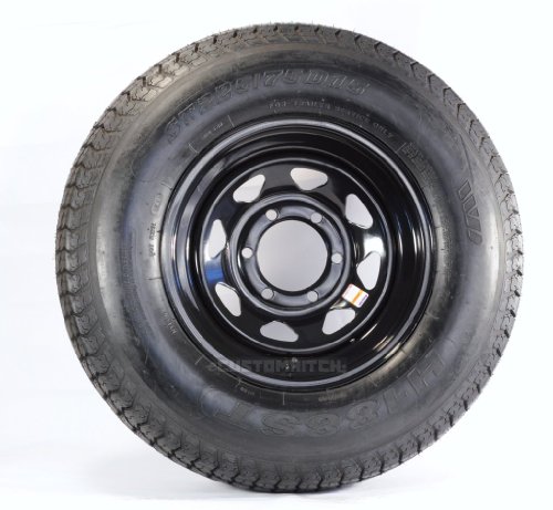 eCustomRim (2) Trailer Tires/Rims H78-15ST 15 Load Range D 6 Lug Hole Bolt Wheel Black Spoke Trailer eCustomRim TR30032