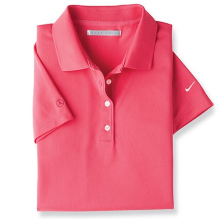 Genuine Mercedes Benz Women's NIKE Tech Basic Dri Fit Polo Shirt - PINK - LARGE Active Shirts & Tees Mercedes-Benz A962 999 0214