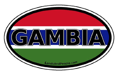 Gambia West Africa State Car Bumper Sticker Decal Oval Bumper Stickers LandsAndPeople gambia_0001