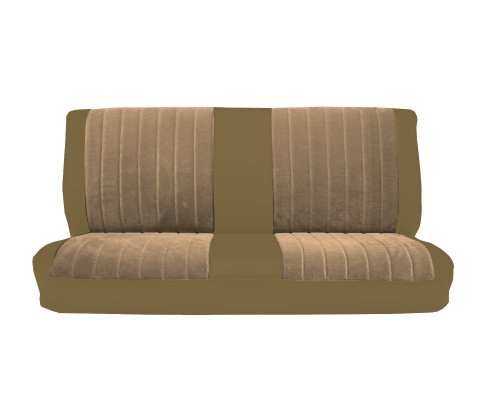 Acme U1001-014M Front Palomino Vinyl Bench Seat Upholstery with Sandstone Regal Velour Pleated Inserts Accessories Acme Auto Headlining Co U1001-014M