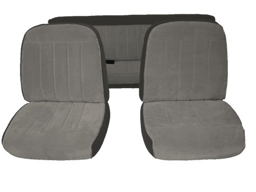 Acme U119-628HE Front and Rear Navy Blue Velour 60/40 Bench Seat Upholstery with Light Charcoal Velour Inserts Accessories Acme Auto Headlining Co U119-628HE