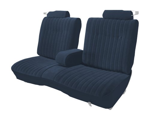 Acme U207-015M Front Blue Velour with Navy Blue Vinyl Bench Seat Upholstery Accessories Acme Auto Headlining Co U207-015M