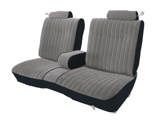 Acme U207-898L Front Silver Velour with Black Vinyl Bench Seat Upholstery Accessories Acme Auto Headlining Co U207-898L