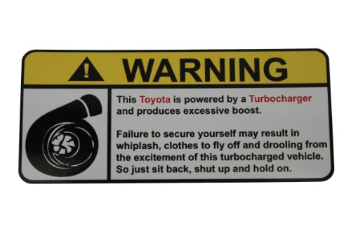 Toyota Warning Turbocharger, Warning decal, sticker Bumper Stickers, Decals & Magnets
