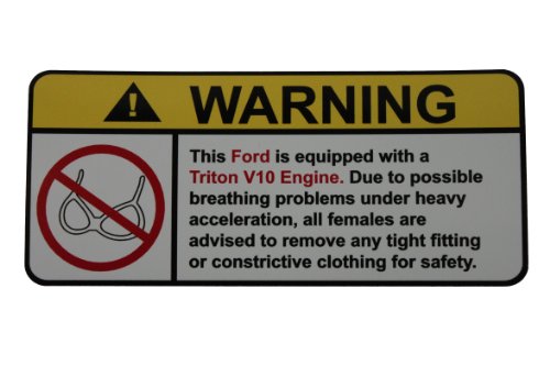 Ford Triton V10 No Bra, Warning decal, sticker Decals tomkoz