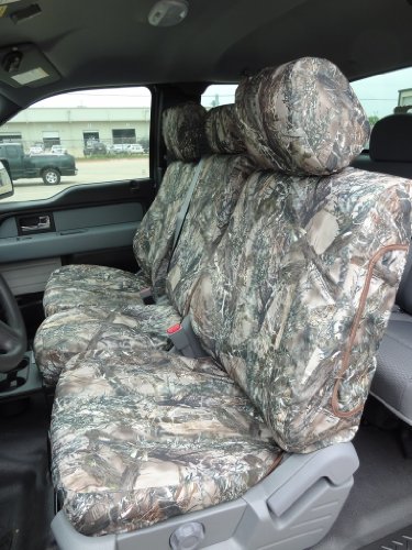 Exact Seat Covers, F488 MC2-C, Custom Exact Fit Seat Covers Designed For 2011-2013 Ford F150-F550 XL and STX Model Front 40/20/40 Split Seat with Center Fold Down Armrest. Water Resistant MC2 Camo Endura Accessories Exact Seat Covers F488 MC2-C