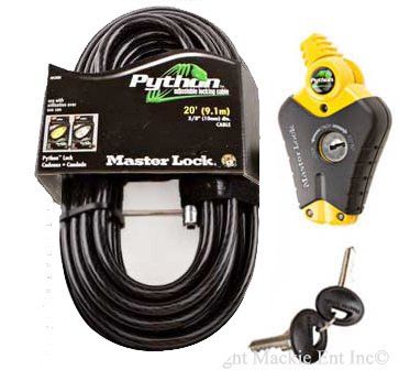 Antitheft Cable Locks Master Python Keyed Alike 8413-20P
